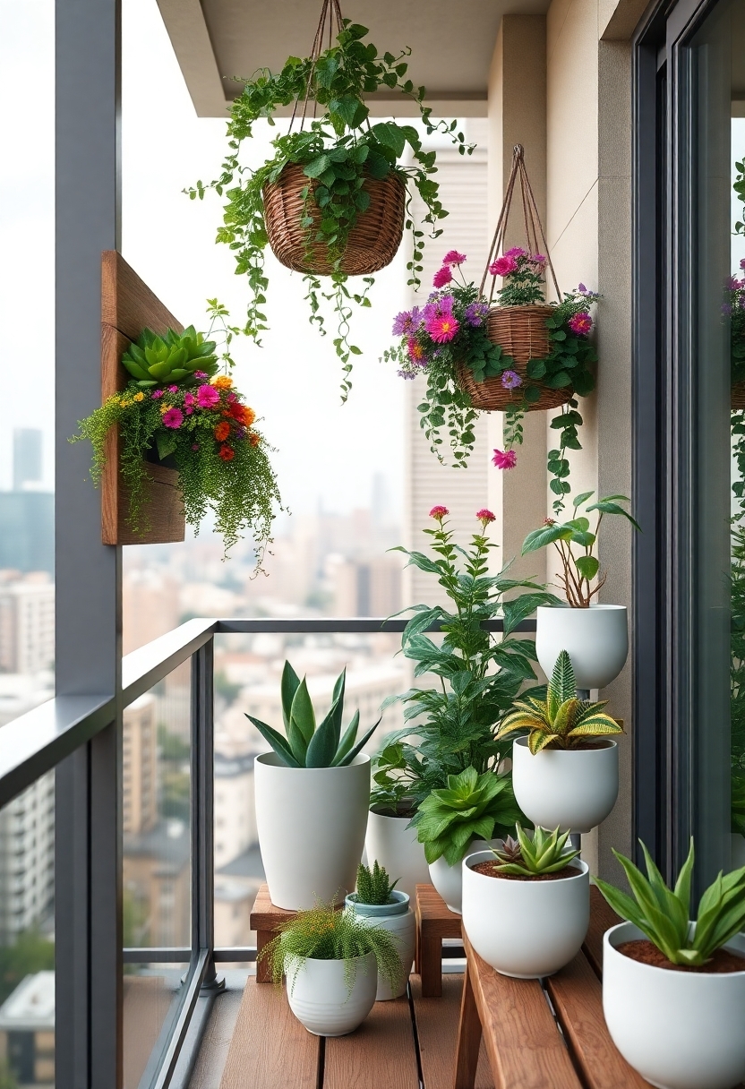 balcony space saving planters