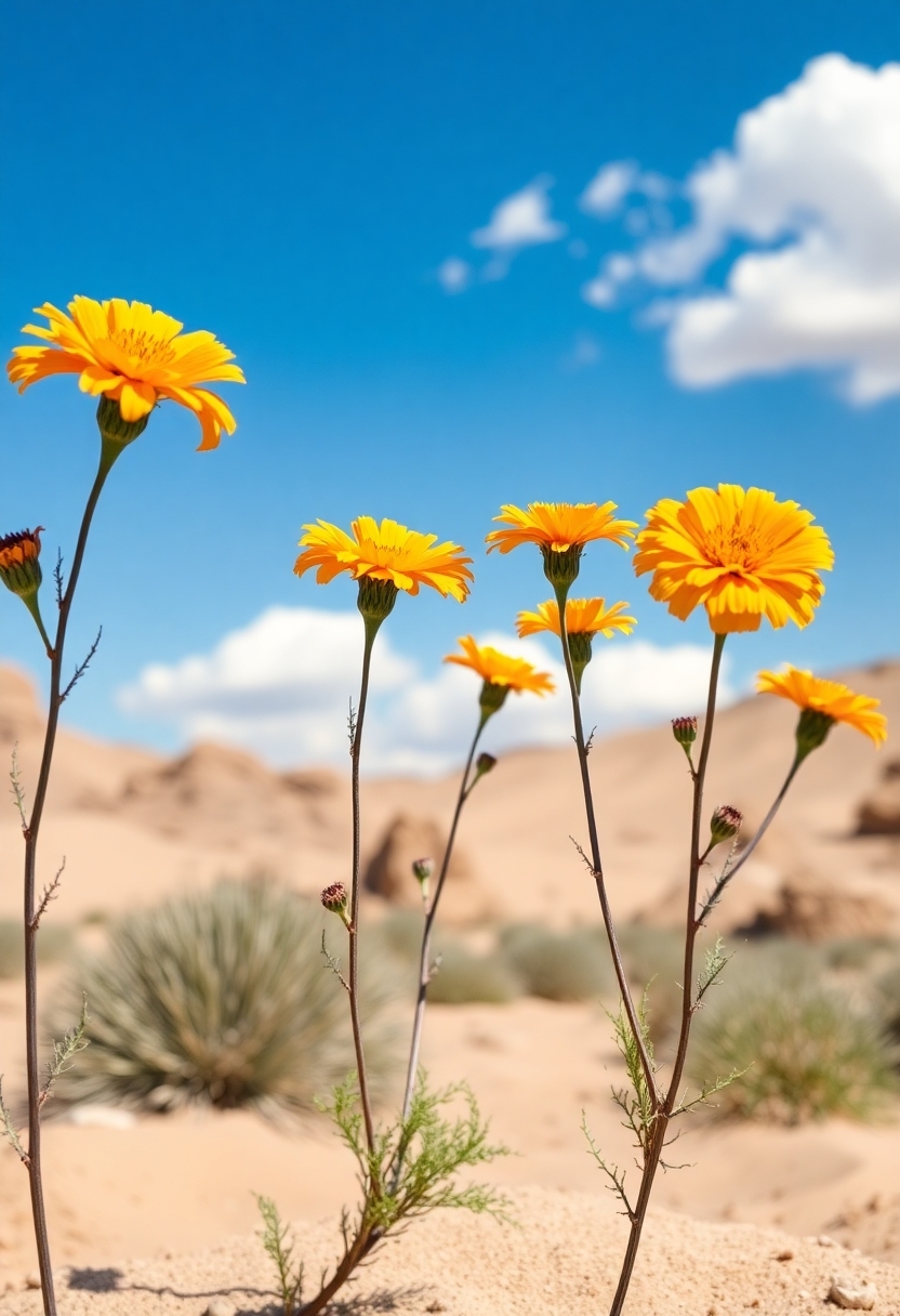 beautiful flowers in desert