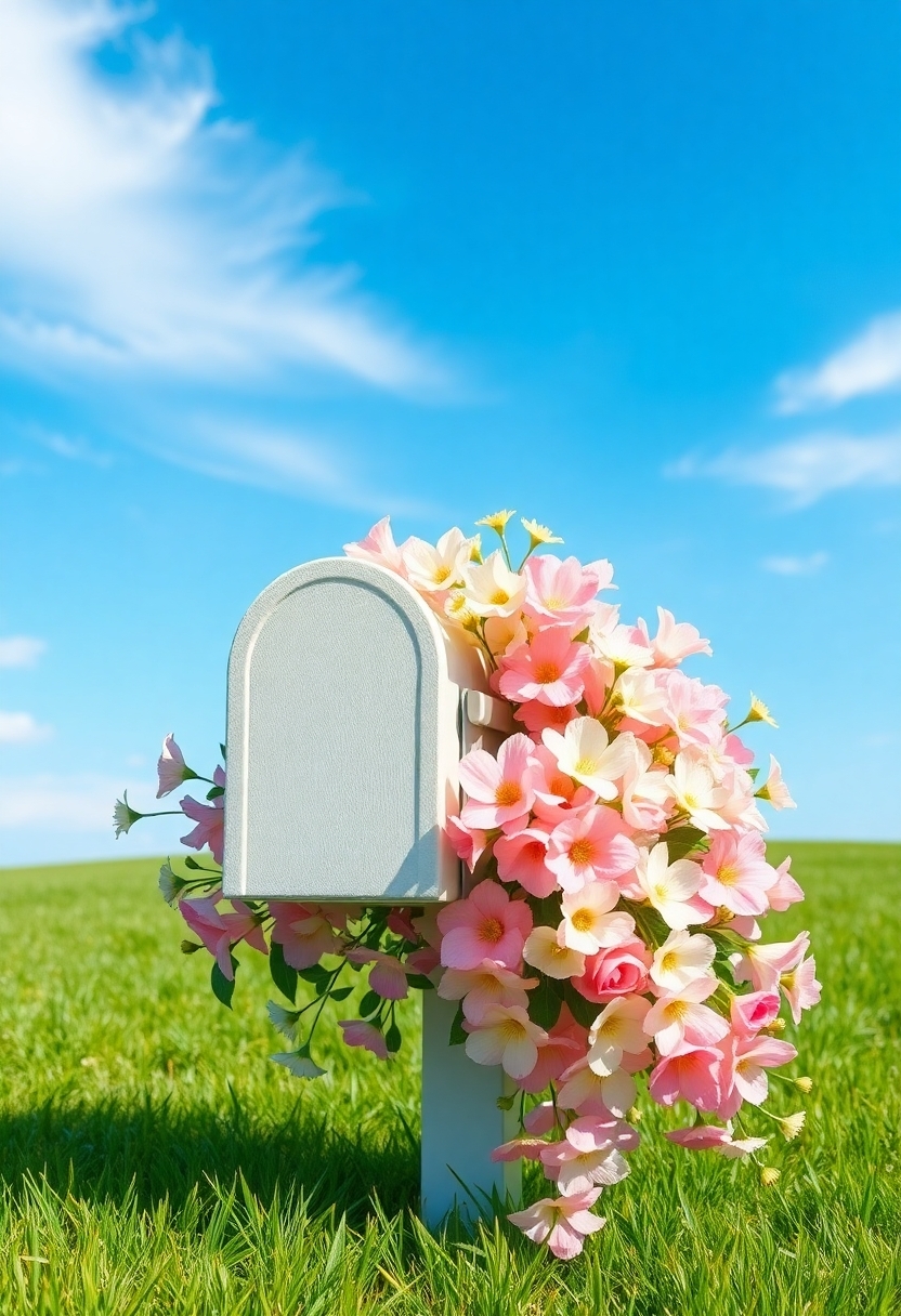 beautiful flowers on mailbox