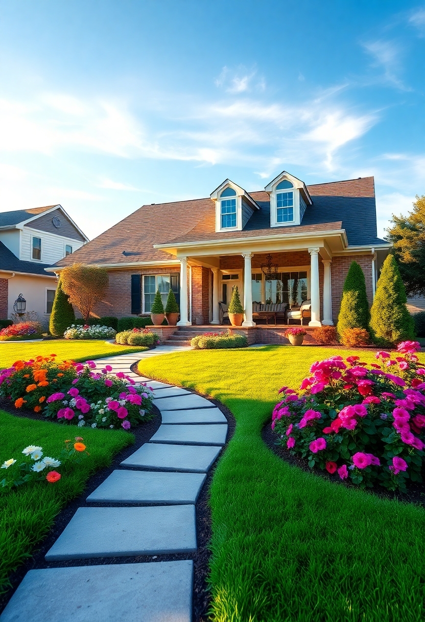 beautiful lawn enhances property