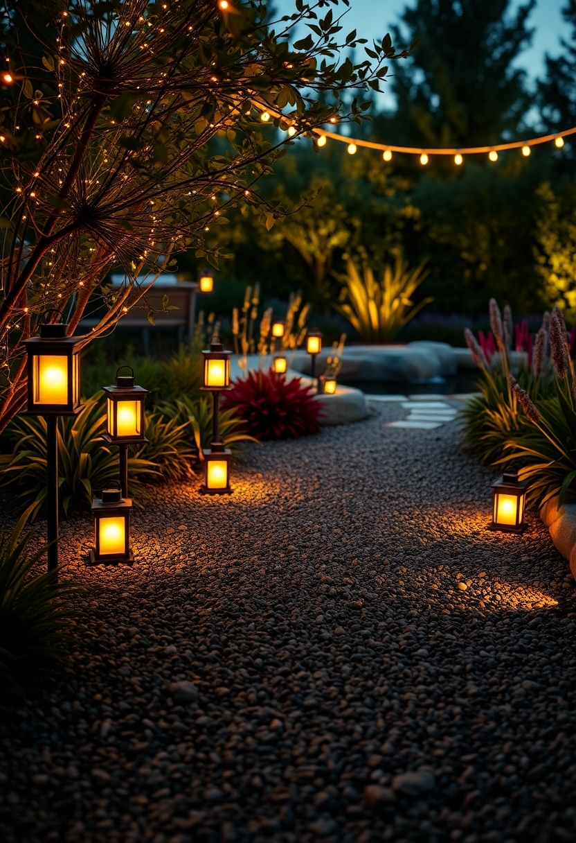 beautiful outdoor path lights