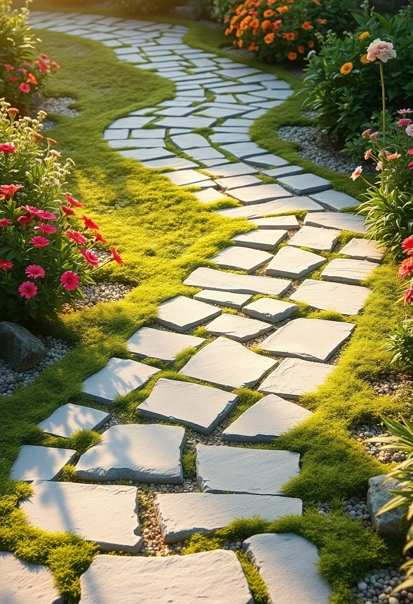 beautiful outdoor stone paths