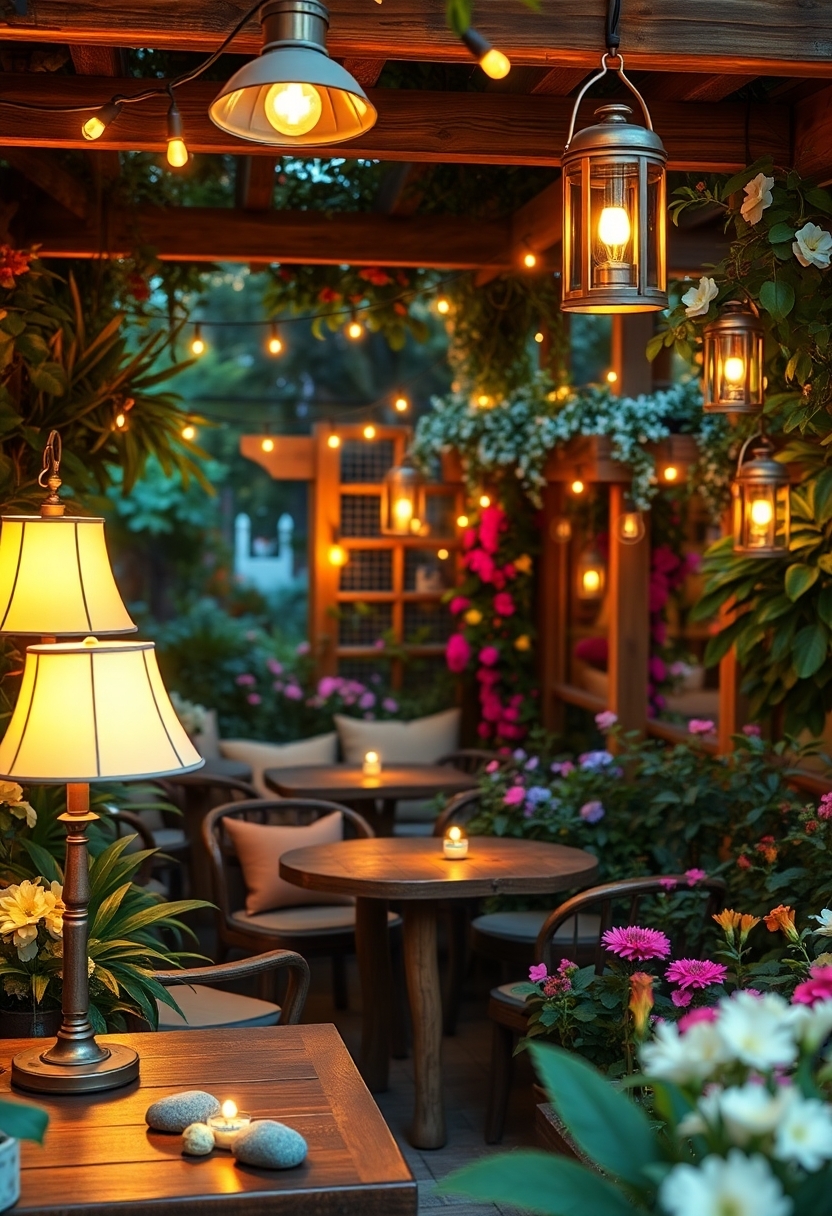 cafe outdoor lighting ideas