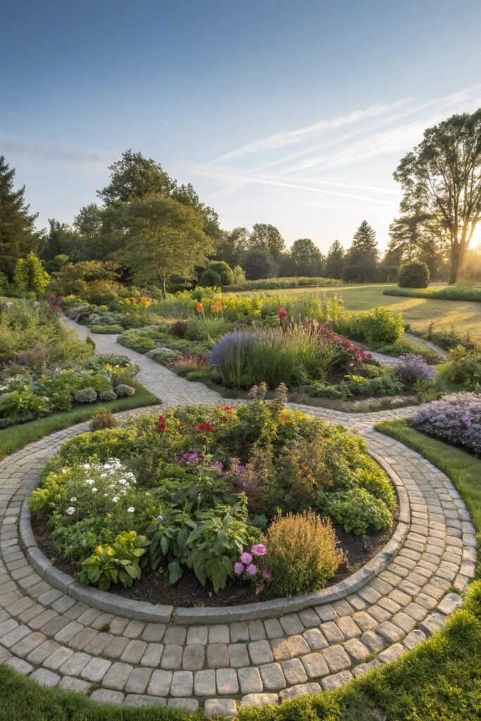 beautifully designed flower beds