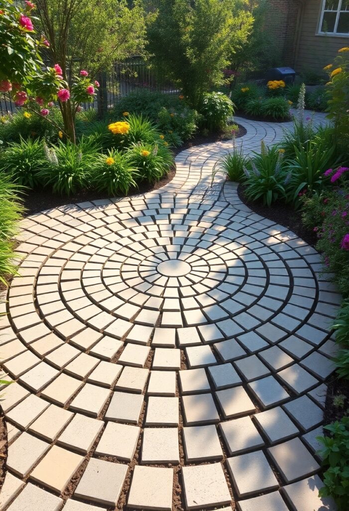 18 Stunning Paving Pattern Ideas for Garden Paths