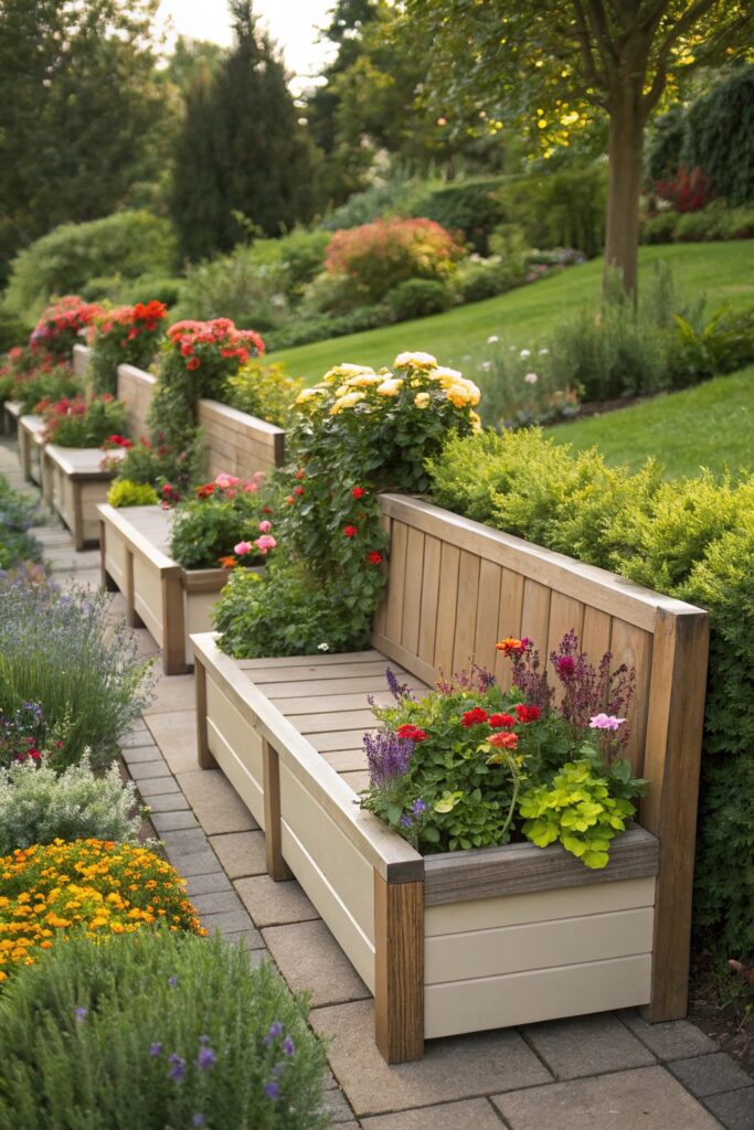 garden boxes with seats