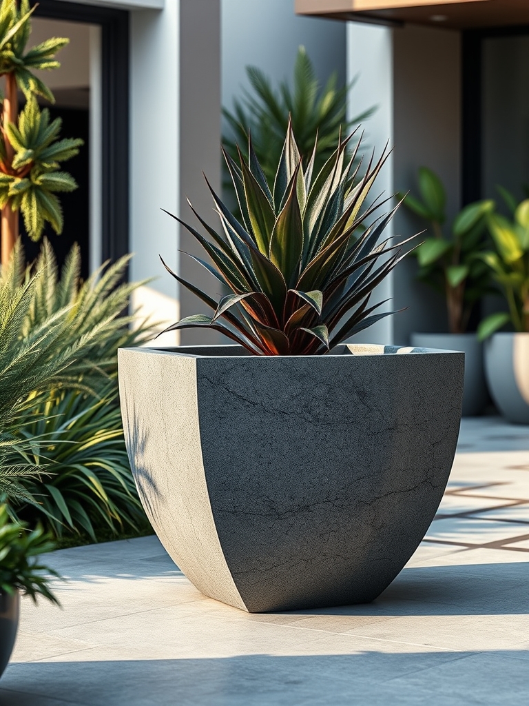 contemporary outdoor decor containers