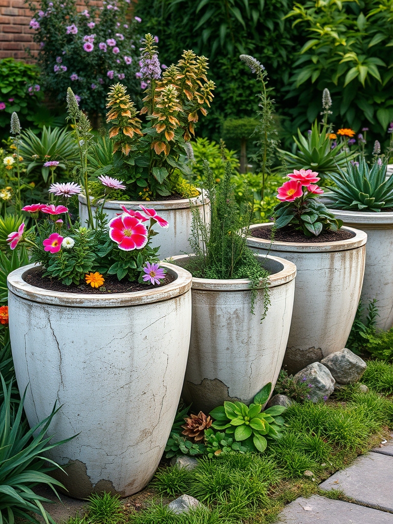 decorative garden stone containers