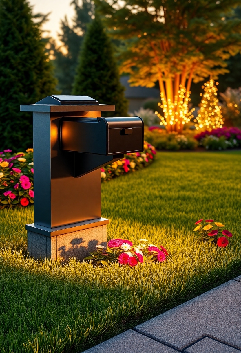 decorative mailbox surround lights