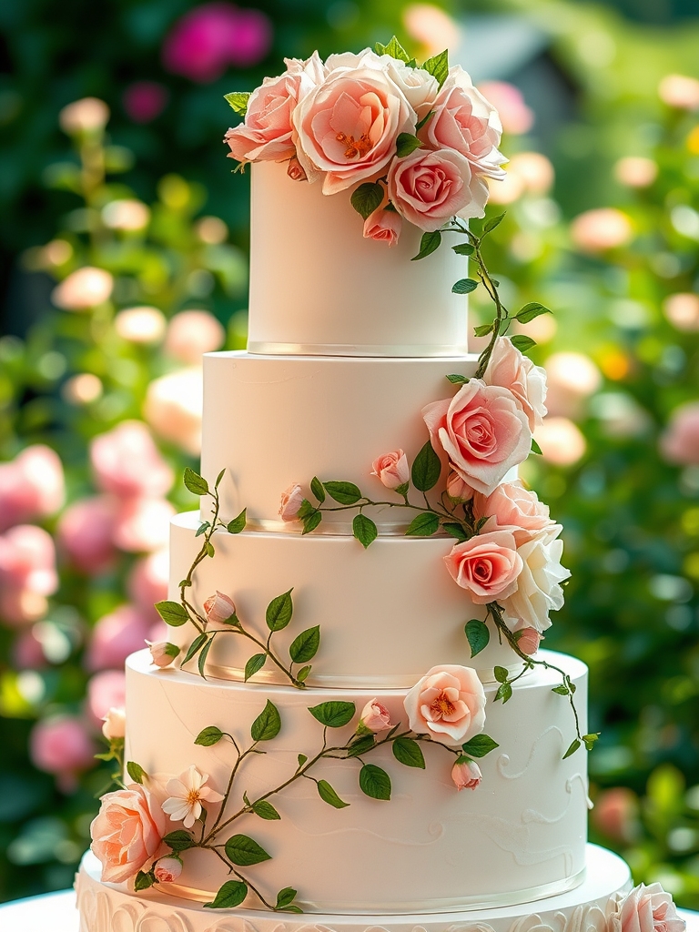 floral wedding cake designs