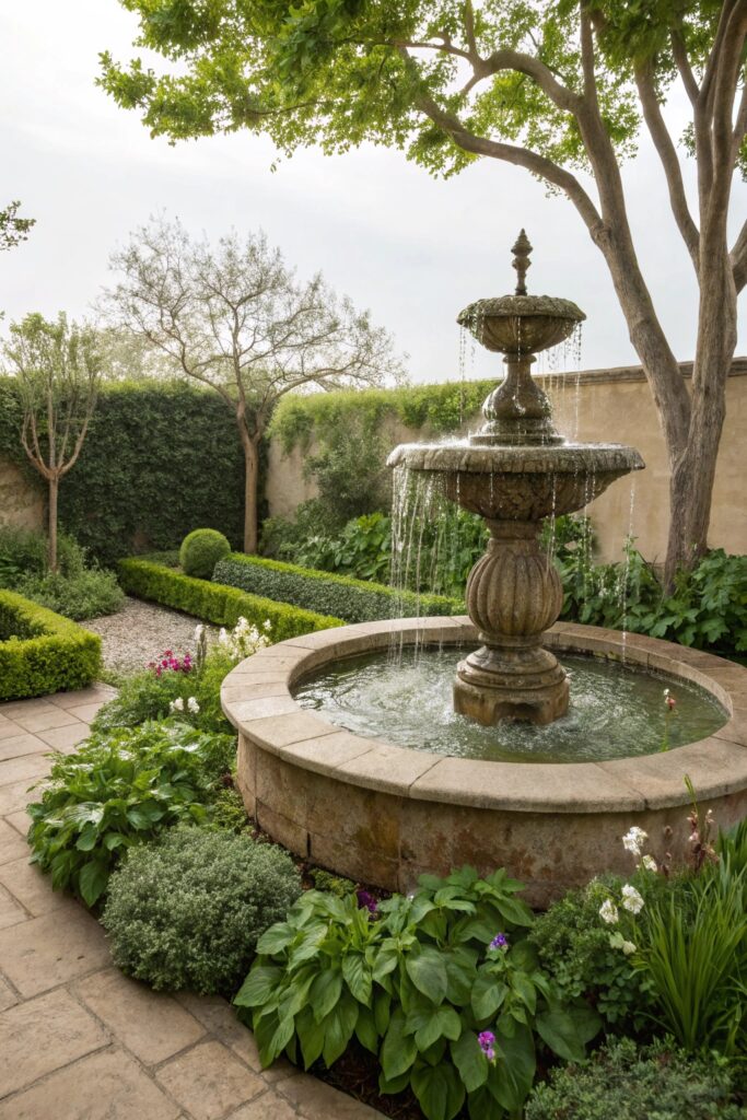 calming water garden features