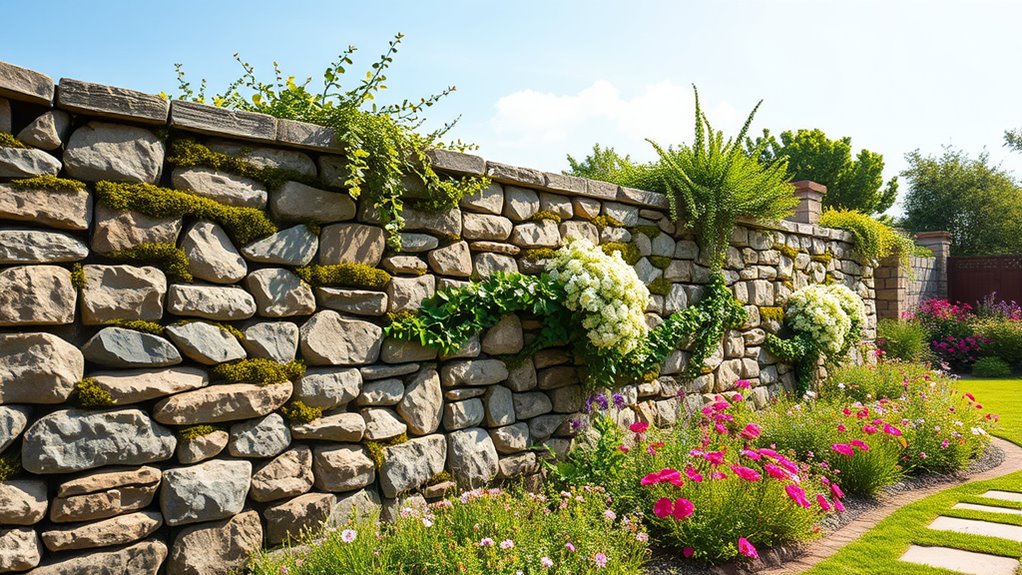 garden stone wall borders