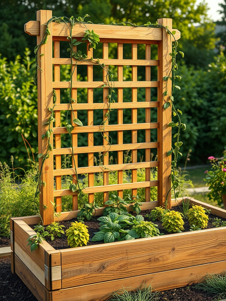 garden with vertical support