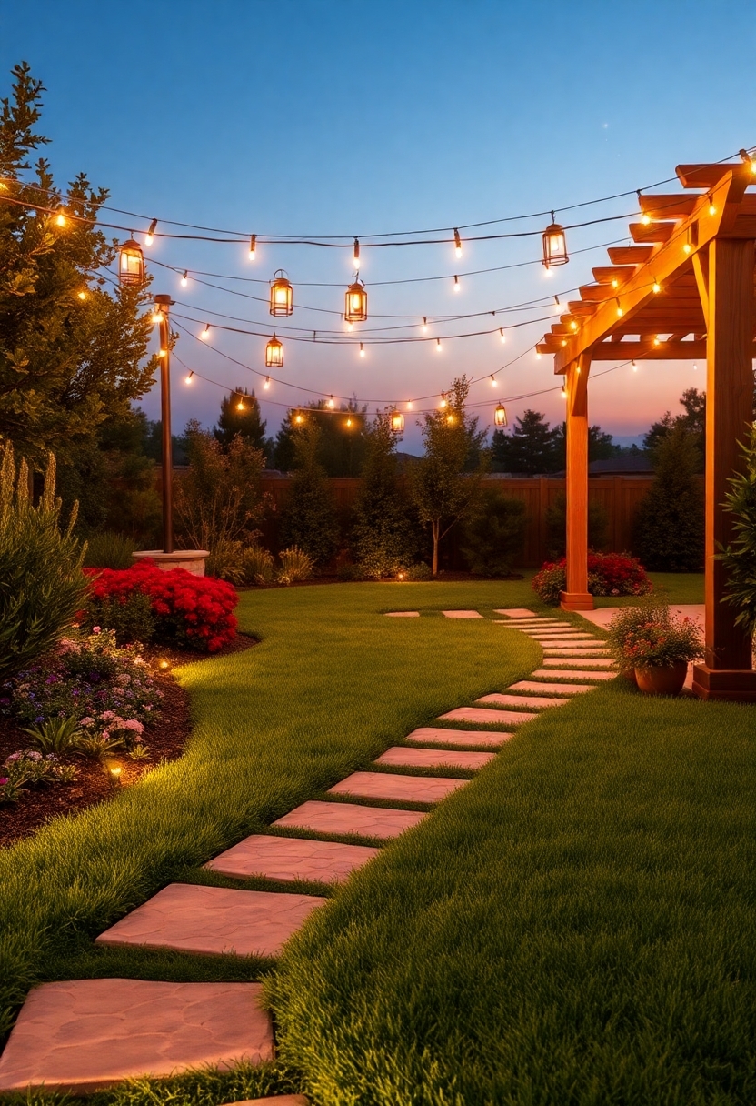 glowing outdoor space elements