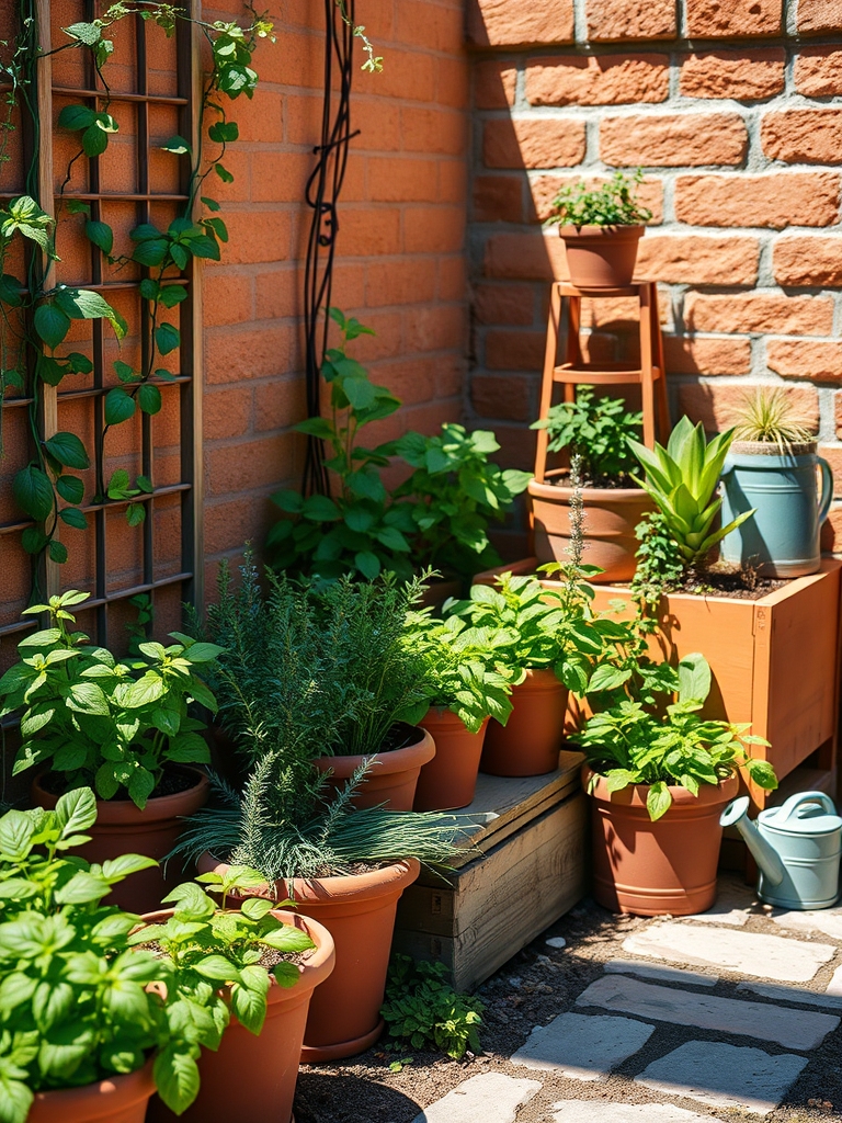 growing herbs in containers