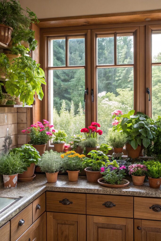 herbs in the window