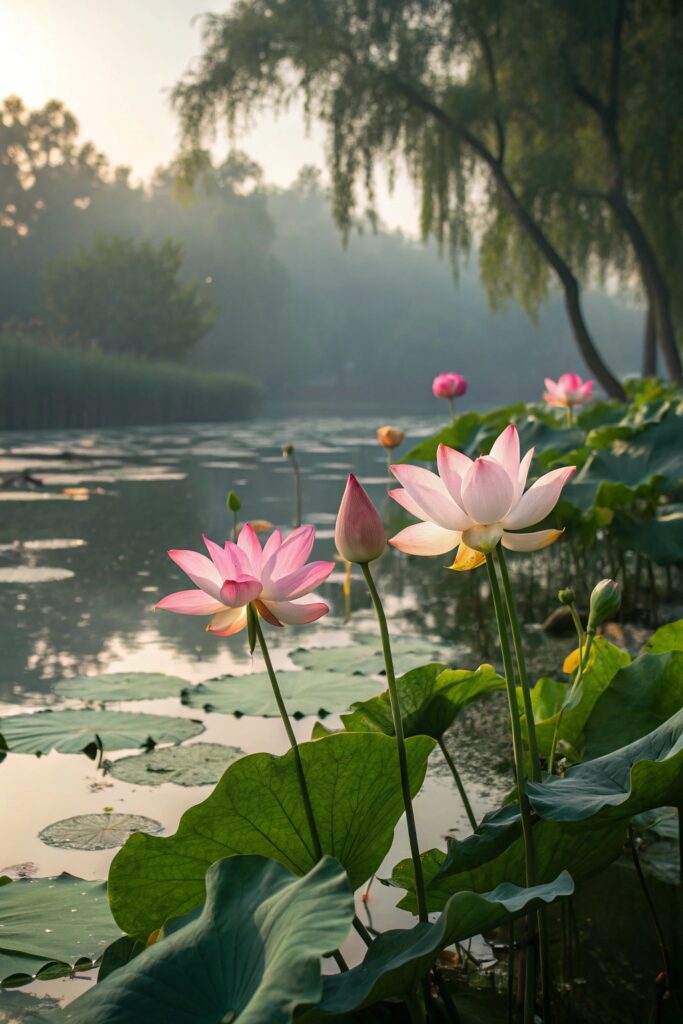 beautiful symbolic water flowers