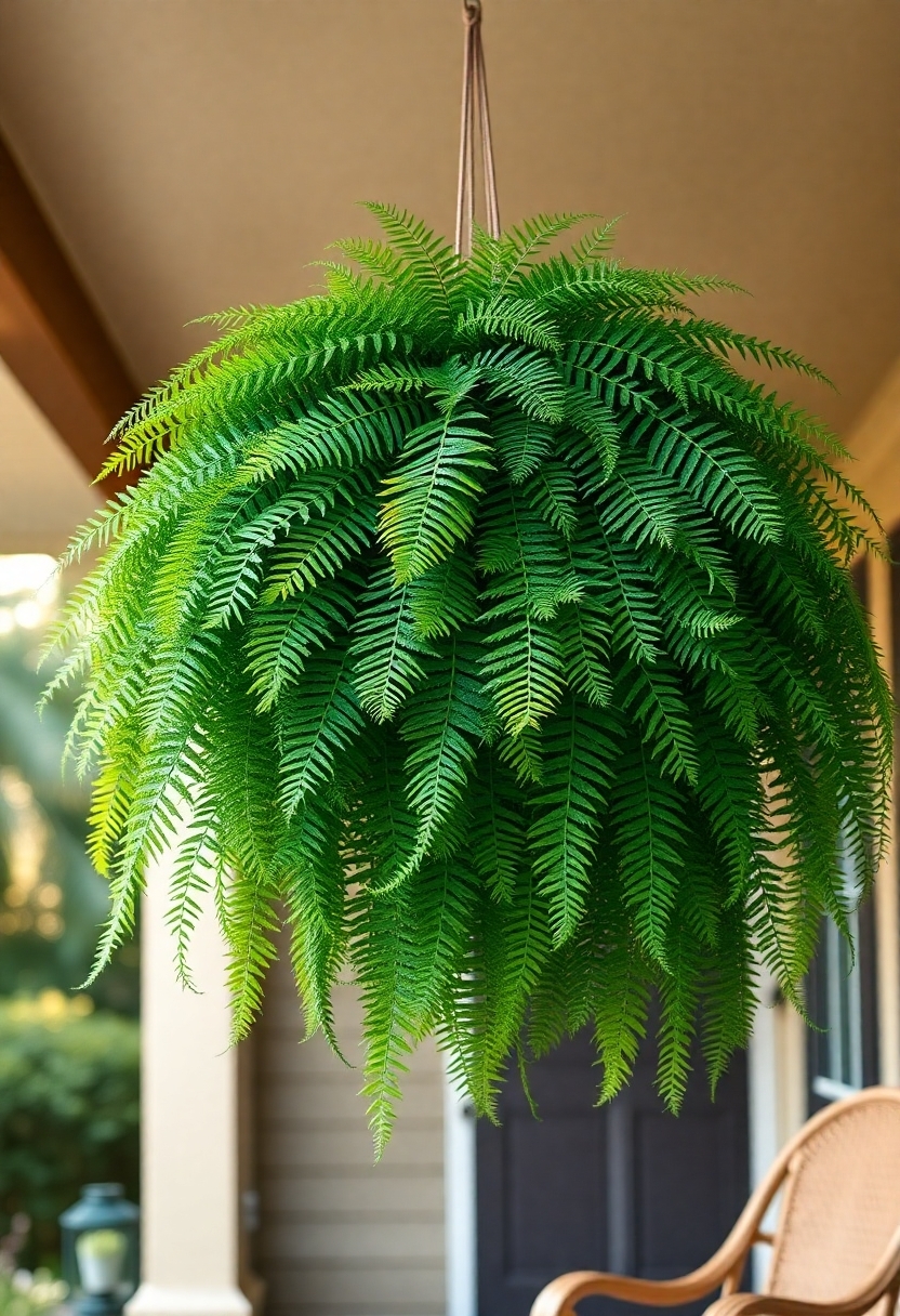 lovely green boston ferns