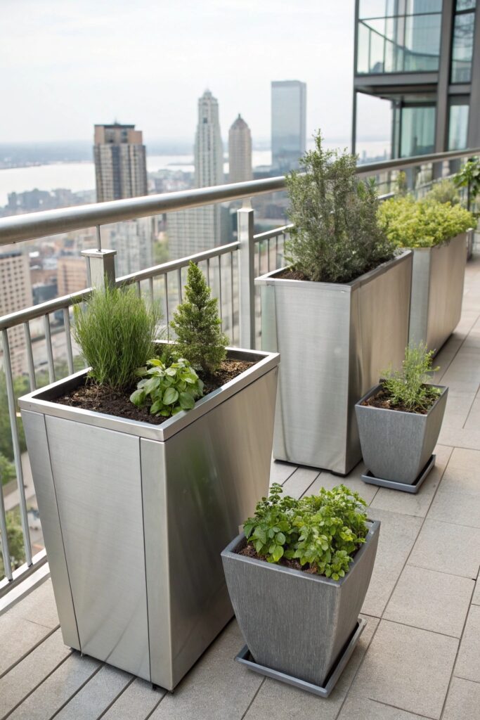 metal planters urban style