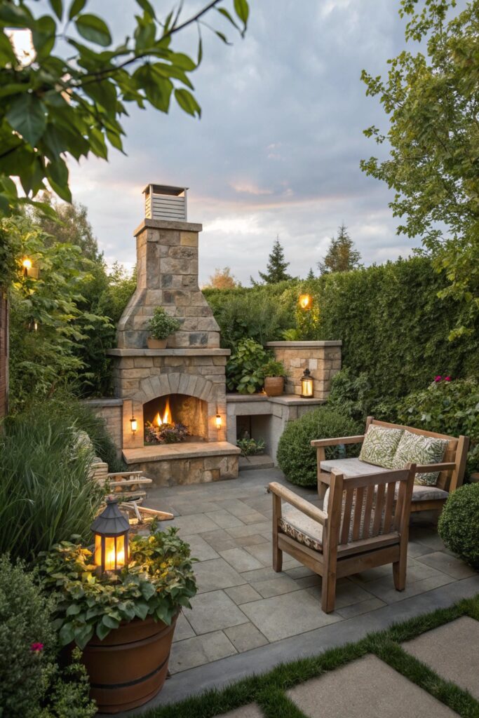 fireplace designs for outdoors