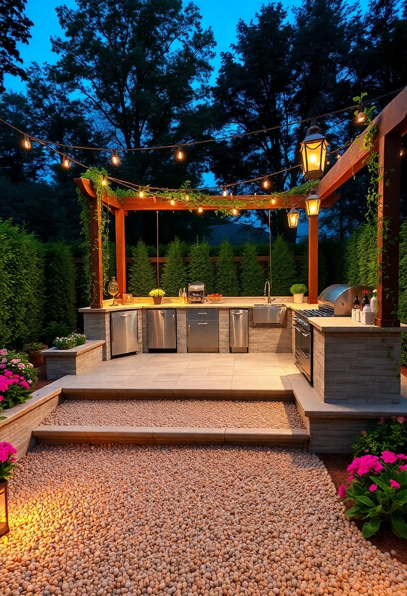 patio with outdoor kitchen