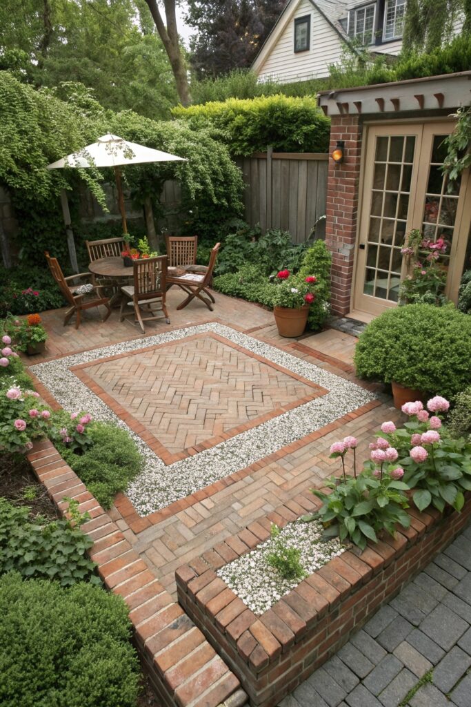 patio design with gravel