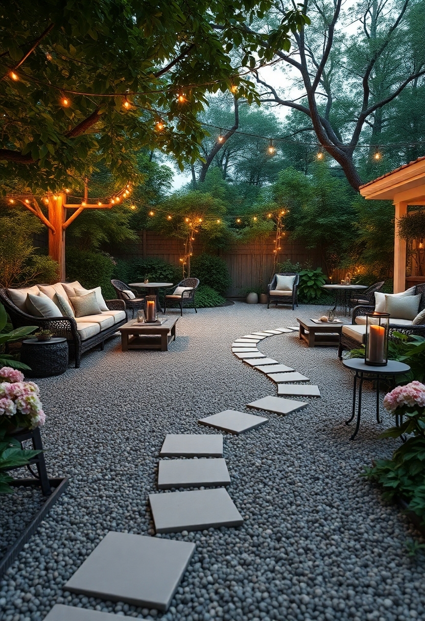 peaceful outdoor gravel retreat