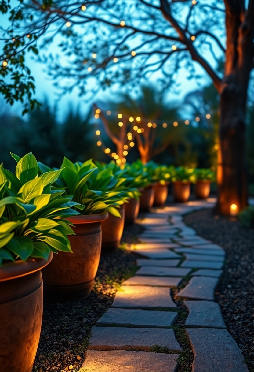 plants in glow containers