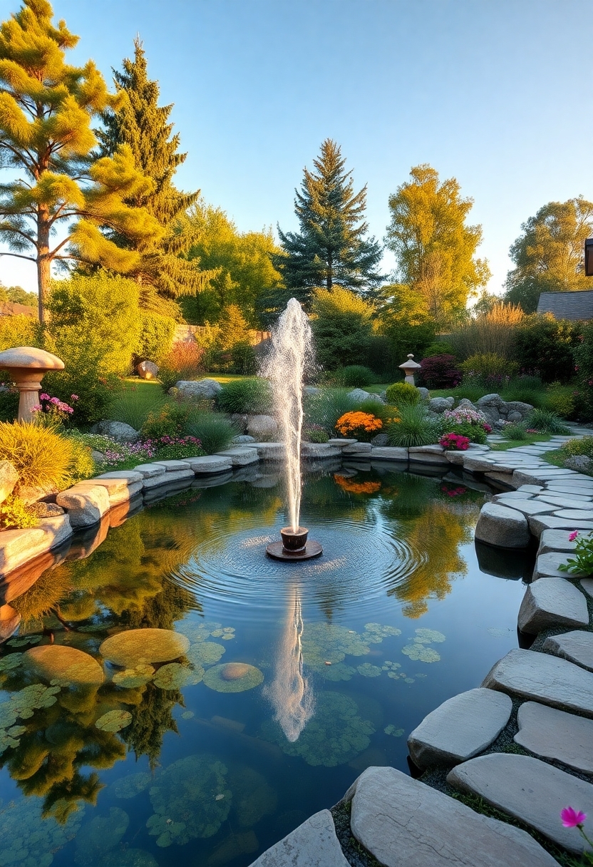 ponds and small fountains