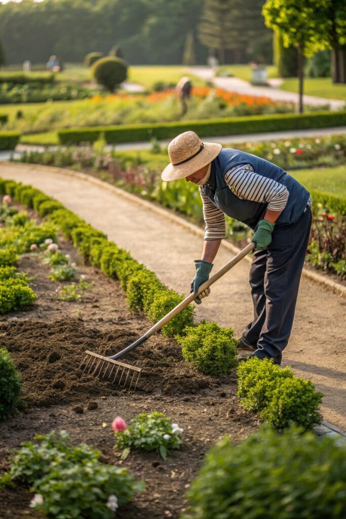 preparing the garden soil