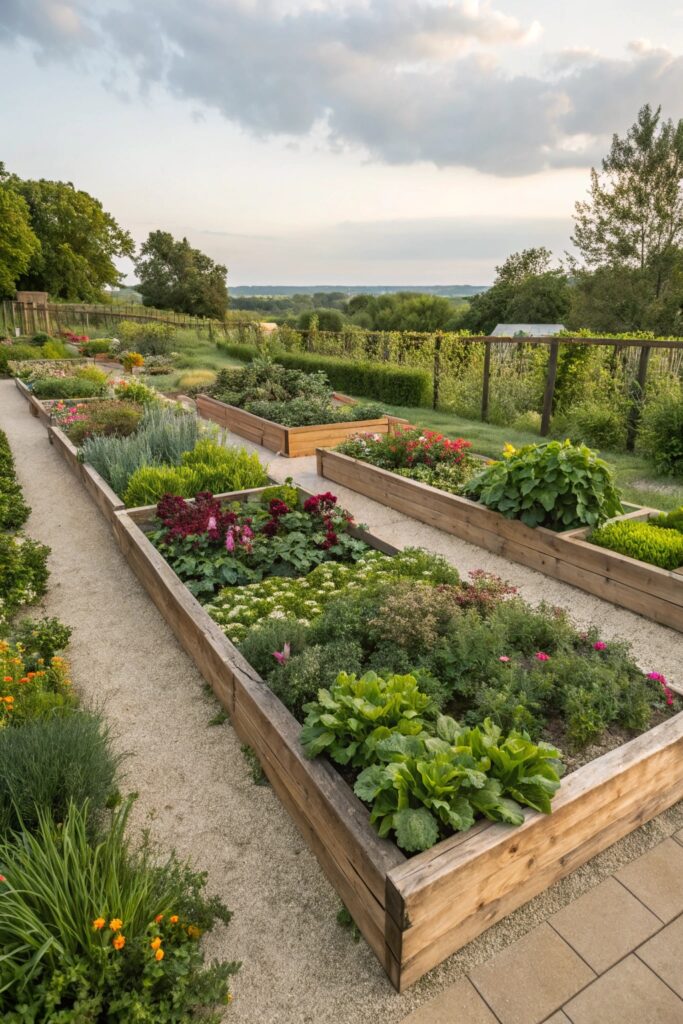 garden bed rectangular layout