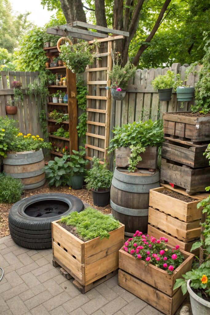 reuse old garden materials