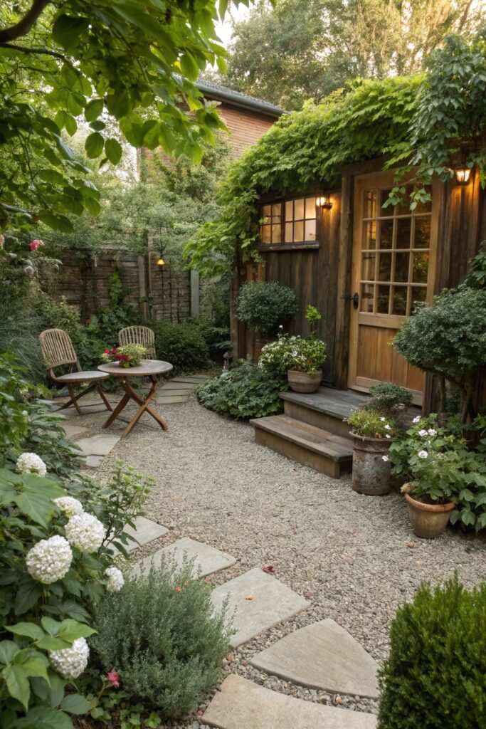 patio with small rocks