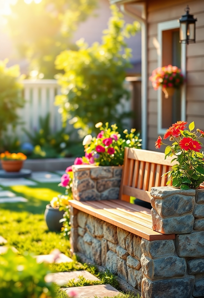 seating integrated garden containers