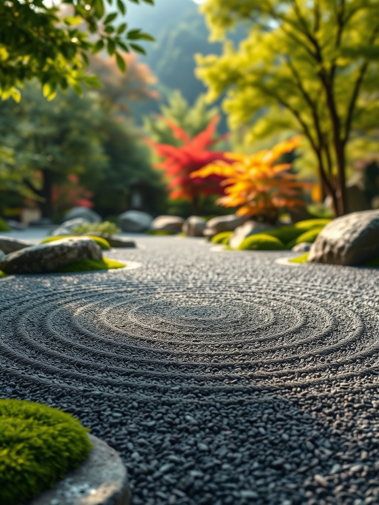 serene japanese landscape style