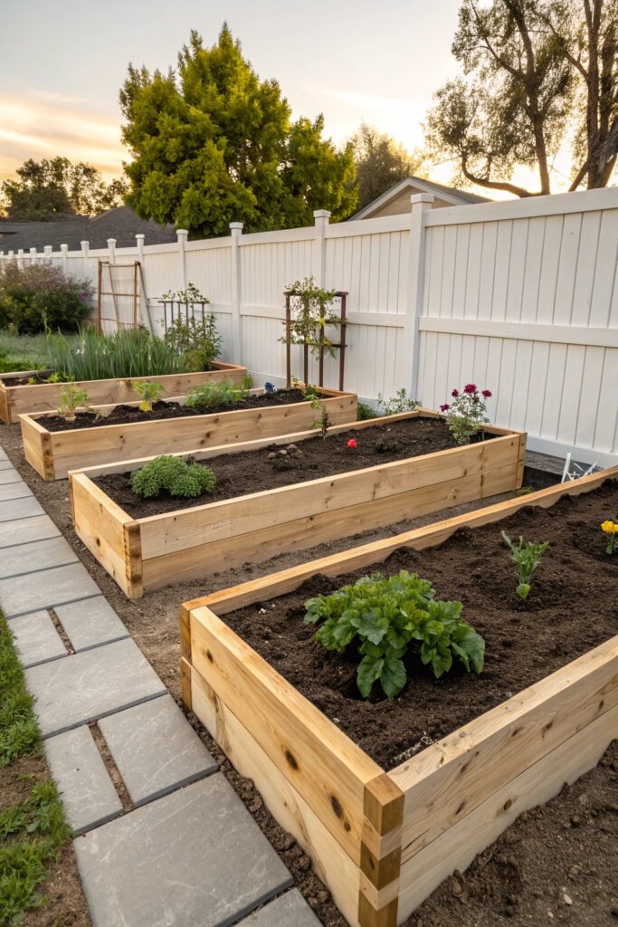 gardening with wooden frames