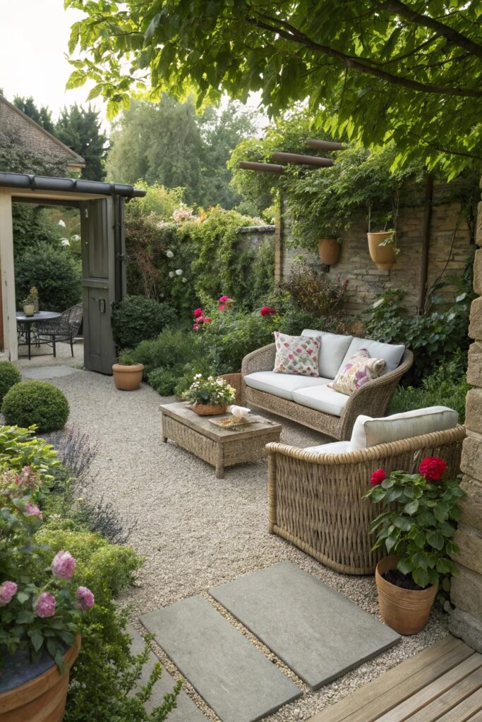 patio with small gravel