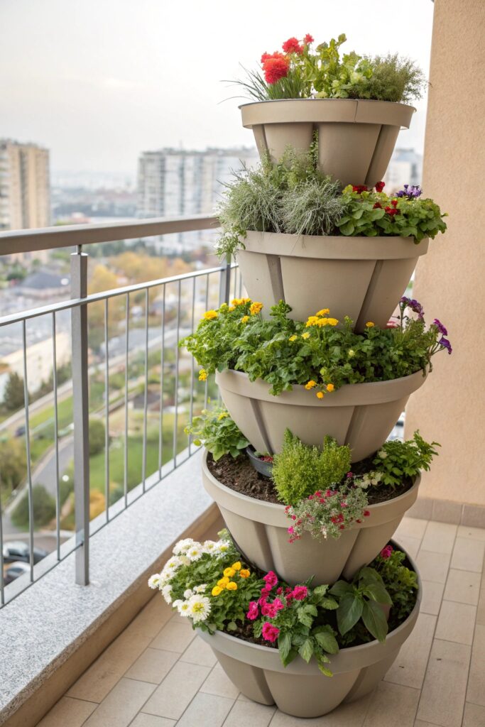 gardening with stackable containers