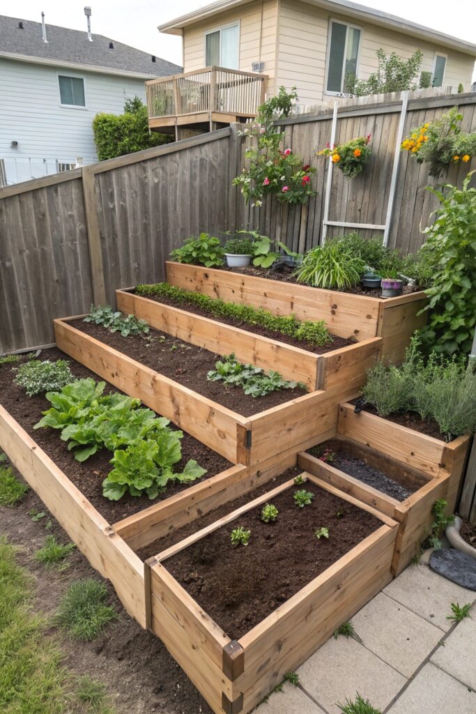 beautifully layered plant beds