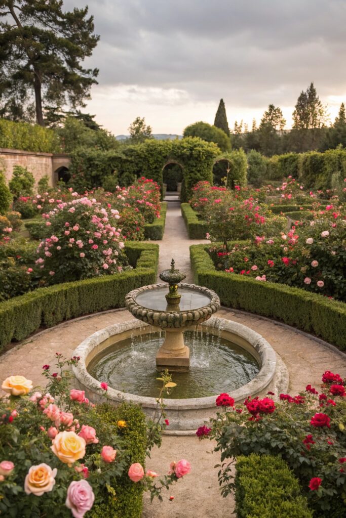 beautifully designed rose gardens