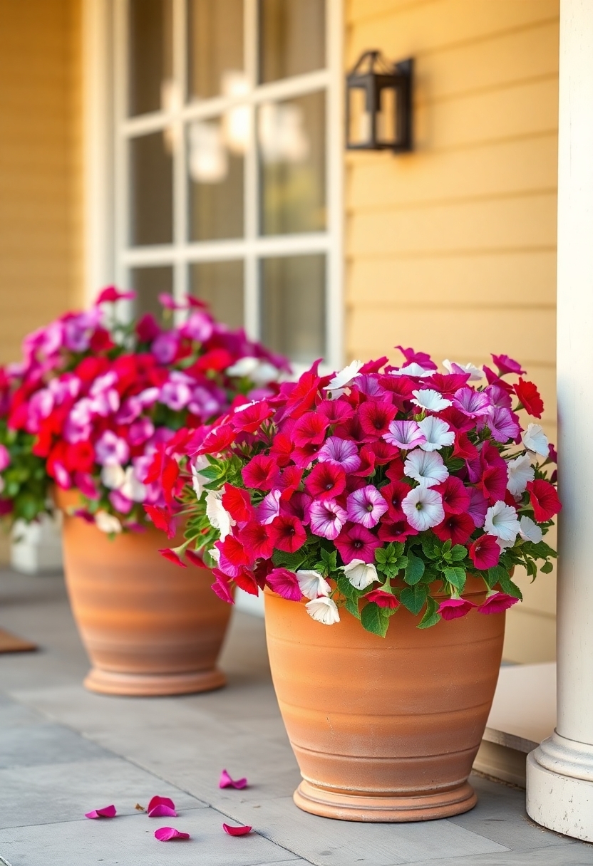 vibrant purple petunia blooms