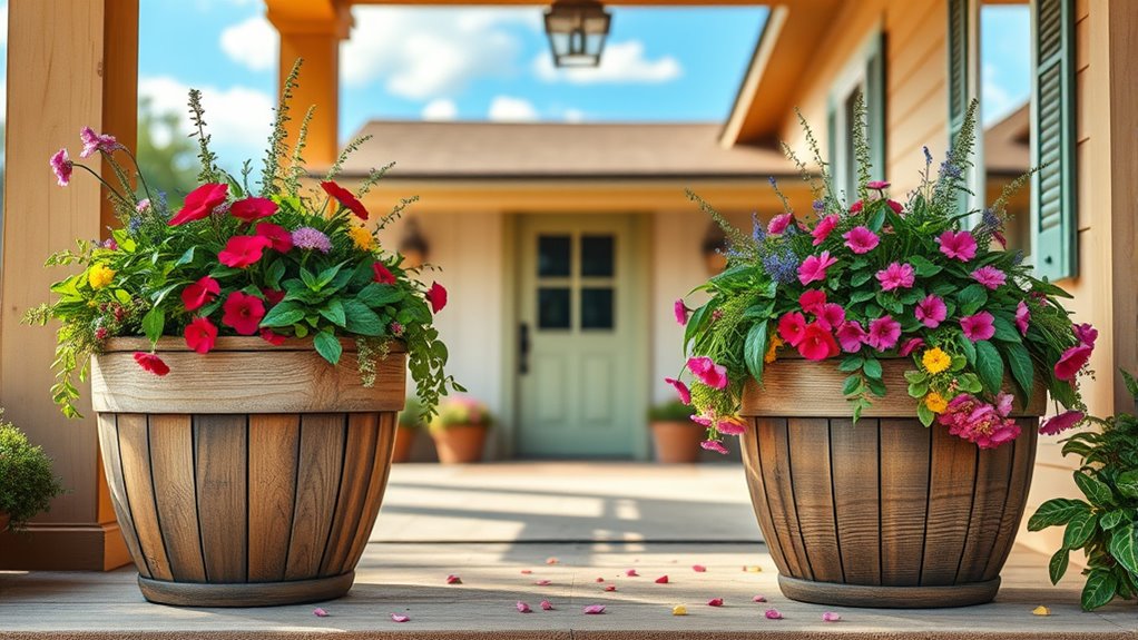 wooden containers for plants