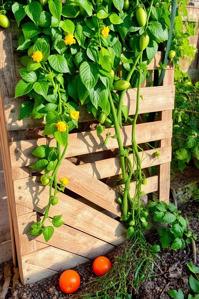 climbing vine pallet trellis