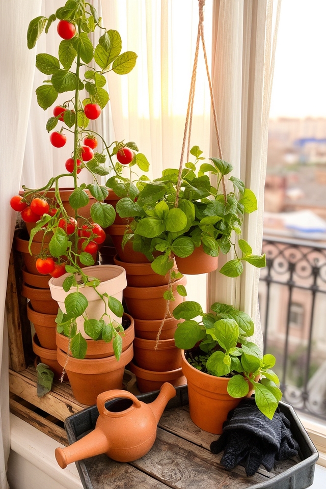 compact pot vegetable gardens