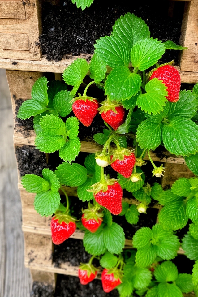 pallet strawberry vertical garden