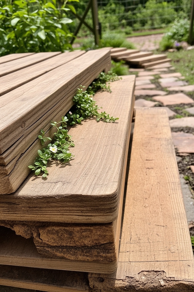 recycled pallet garden steps