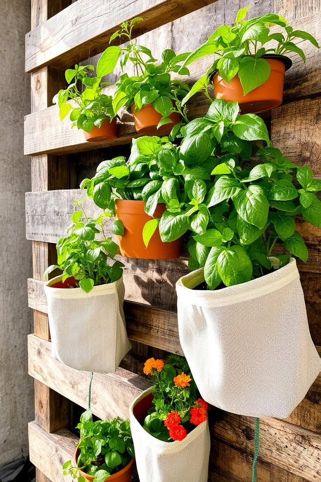 repurposed pallet vertical gardens