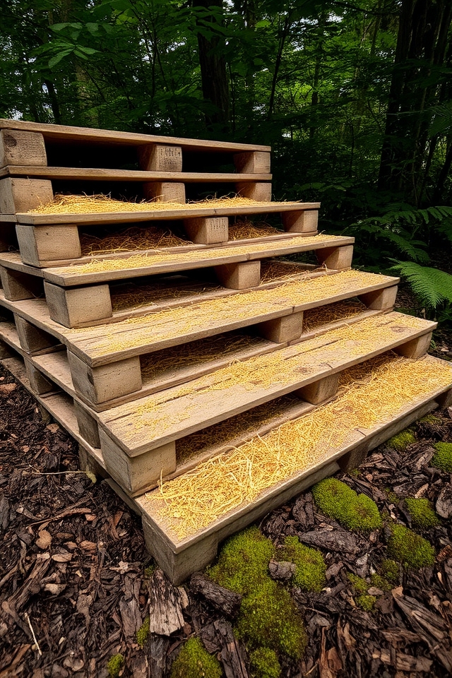 rustic pallet mushroom setup
