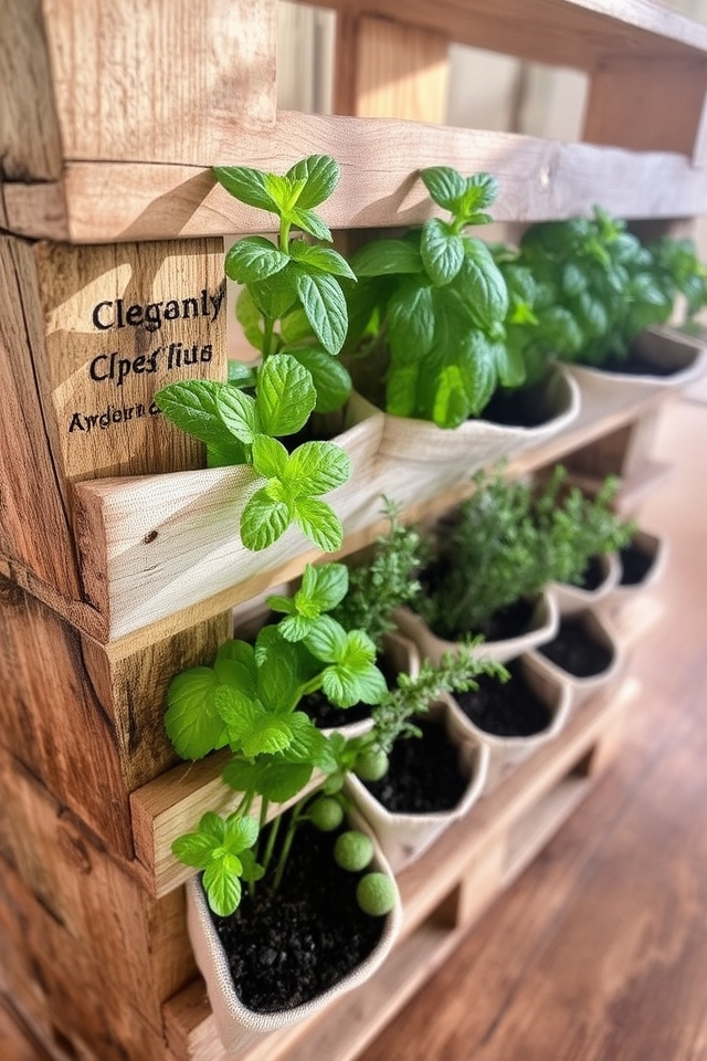 vertical pallet herb garden