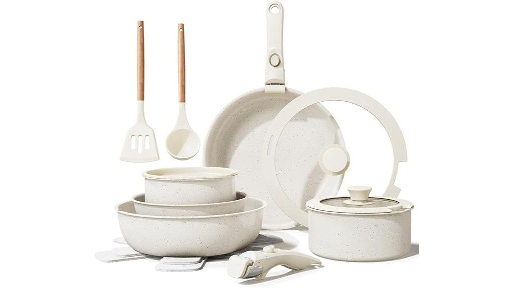17 piece ceramic cookware set